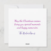 パープルピンクベリーワンダントタイムクリスマスリース シーズンカード (裏面)