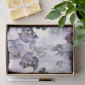 パープルピンクホワイトパンジーヴィンテージスケッチ 薄葉紙 (ギフト)