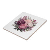 パープルピンクホワイトフローラバスルームキッチンリモ タイル (側面)