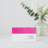 パープルピンクホワイトプレーンエレガントプロフェッショナル 名刺 (スタンド正面)