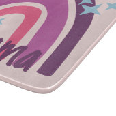パープルピンクボヘミアンレインボーパーソナライズされたママ カッティングボード (角)