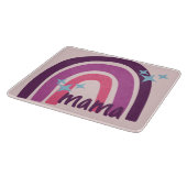 パープルピンクボヘミアンレインボーパーソナライズされたママ カッティングボード (角)