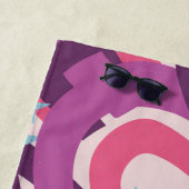 パープルピンクボヘミアンレインボーパーソナライズされたママ ビーチタオル (インサイチュ)