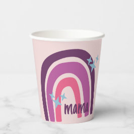 パープルピンクボヘミアンレインボーパーソナライズされたママ 紙コップ