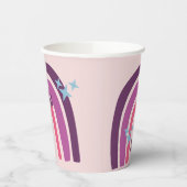 パープルピンクボヘミアンレインボーパーソナライズされたママ 紙コップ (左)