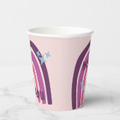 パープルピンクボヘミアンレインボーパーソナライズされたママ 紙コップ (右)