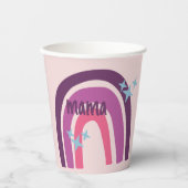 パープルピンクボヘミアンレインボーパーソナライズされたママ 紙コップ (正面)