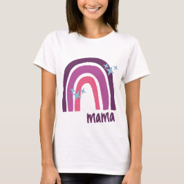 パープルピンクボヘミアンレインボーパーソナライズされたママ Tシャツ