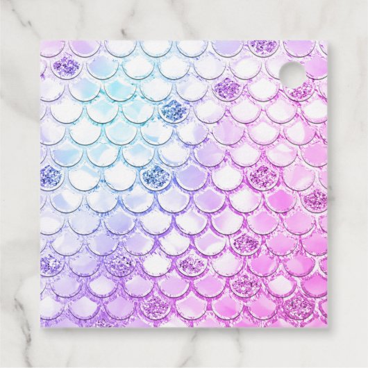 パープルピンクモダングリッターマーメイド誕生日 フェイバータグ (裏面)