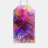 パープルピンクモダン抽象芸術フラクタルハッピーバースデー ギフトタグ (裏面)