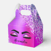パープルピンクモノグラムグリッターまつモダン毛 フェイバーボックス (正面サイド)