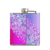 パープルピンクモノグラムグリッターまつモダン毛 フラスク (裏面)