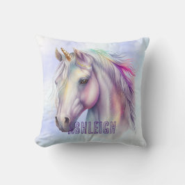 パープルピンクユニコーン名 クッション