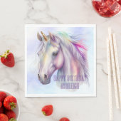 パープルピンクユニコーン名 スタンダードランチョンナプキン (インサイチュ)
