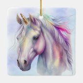 パープルピンクユニコーン名 セラミックオーナメント (裏面)