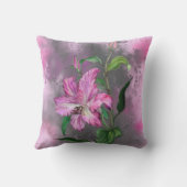 パープルピンクリリーフラワー装飾用クッション クッション (裏面)
