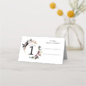 パープルピンクリース結婚ズ折り畳み座席表 プレイスカード (正面)