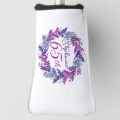 パープルピンクリース65番目の誕生日パター ゴルフヘッドカバー (回転90)