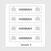 パープルピンクレインボーネーム澄んビニールステッカーデカール シール (シート)