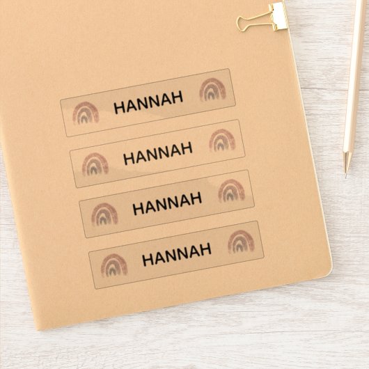 パープルピンクレインボーネーム澄んビニールステッカーデカール シール (ノートブック)