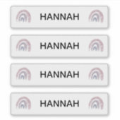 パープルピンクレインボーネーム澄んビニールステッカーデカール シール (正面)