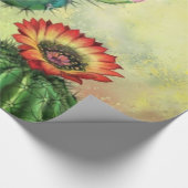 パープルピンクレッドサボテンの包装紙絵画ズ ラッピングペーパー (角)