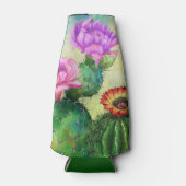 パープルピンクレッドサボテンクール絵画ボトル ボトルクーラー (正面)