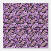 パープルピンクレトロかわいいデイジーフローラルパターガーリーン 壁紙 (正面)