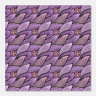 パープルピンクレトロかわいいデイジーフローラルパターガーリーン 壁紙