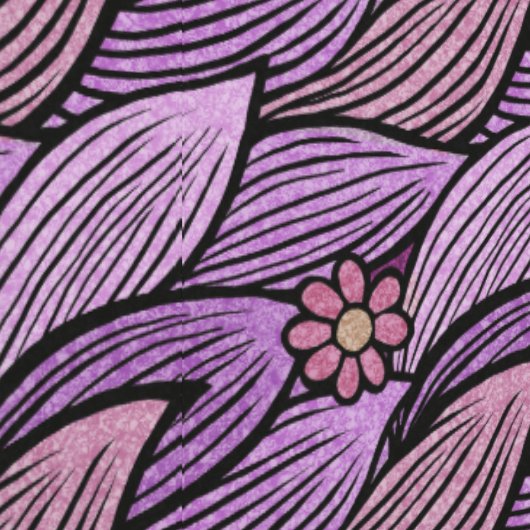 パープルピンクレトロかわいいデイジーフローラルパターガーリーン 壁紙 (縫い目)