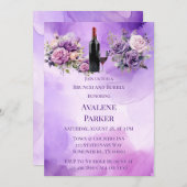 パープルピンクローズアルコールガーデンブランチ&バブリー 招待状 (正面/裏面)