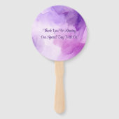 パープルピンクローズアルコール庭園の結婚式 ハンドファン (裏面)