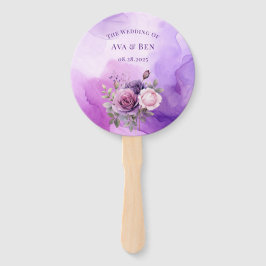 パープルピンクローズアルコール庭園の結婚式 ハンドファン