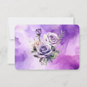 パープルピンクローズアルコール庭園の結婚式 出欠カード (裏面)