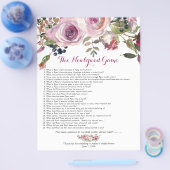 パープルピンクローズフローラブライダルシャワーゲーム チラシ (シングル)