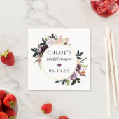 パープルピンクローズフローラブライダルシャワー スタンダードカクテルナプキン (インサイチュ)