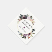 パープルピンクローズフローラブライダルシャワー スタンダードカクテルナプキン (角)