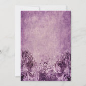 パープルピンクローズフローラ薄紫ビンテージウェディング 招待状 (裏面)