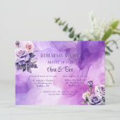 パープルピンクローズリハーサルディナー招待状 招待状 (スタンド正面)