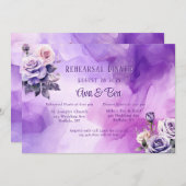 パープルピンクローズリハーサルディナー招待状 招待状 (正面/裏面)