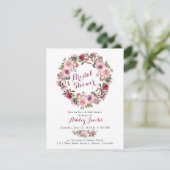 パープルピンクローズリースブライダルシャワー招待 招待状 (スタンド正面)