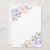 パープルピンクローズ&金ゴールドリースベビーシャワー 招待状 (裏面)