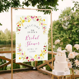 パープルピンクワイルドオーキッドフラワーズブライダルシャワー ポスター