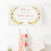 パープルピンクワイルドオーキッドフラワーズブライダルシャワー 横断幕 (インサイチュ)