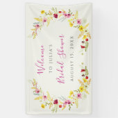 パープルピンクワイルドオーキッドフラワーズブライダルシャワー 横断幕 (縦)