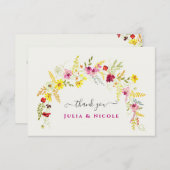 パープルピンクワイルドオーキッドフラワーズリース結婚ズ (正面/裏面)