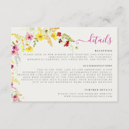 パープルピンクワイルドオーキッドフラワーズリース結婚ズ エンクロージャーカード