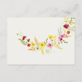 パープルピンクワイルドオーキッドフラワーズリース結婚ズ エンクロージャーカード (裏面)