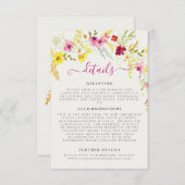 パープルピンクワイルドオーキッドフラワーズリース結婚ズ エンクロージャーカード (正面/裏面)