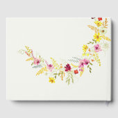 パープルピンクワイルドオーキッドフラワーズリース結婚ズ ゲストブック (裏面)